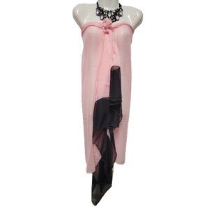 Pink and Black Large Pareo Scarf or Sarong NEW